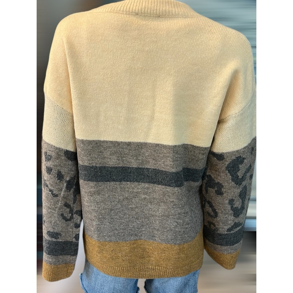 MYSTREE Color block fall sweater S M L - Picture 6 of 8